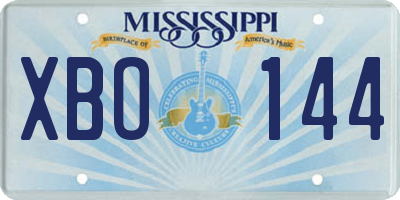 MS license plate XBO144
