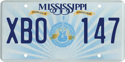 MS license plate XBO147