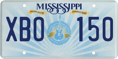 MS license plate XBO150