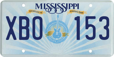 MS license plate XBO153