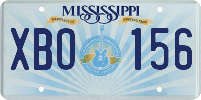 MS license plate XBO156