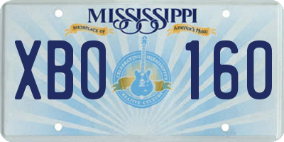 MS license plate XBO160