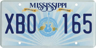 MS license plate XBO165