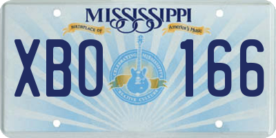 MS license plate XBO166