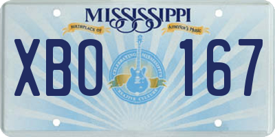 MS license plate XBO167