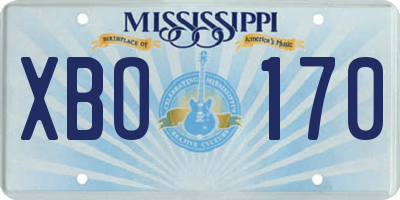MS license plate XBO170