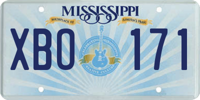 MS license plate XBO171