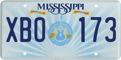 MS license plate XBO173
