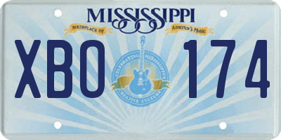 MS license plate XBO174
