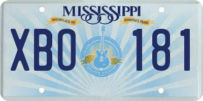 MS license plate XBO181
