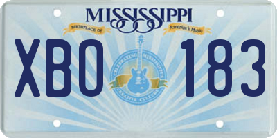MS license plate XBO183