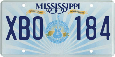 MS license plate XBO184
