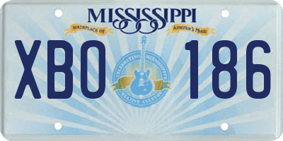 MS license plate XBO186