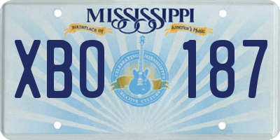 MS license plate XBO187