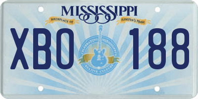 MS license plate XBO188