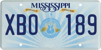 MS license plate XBO189