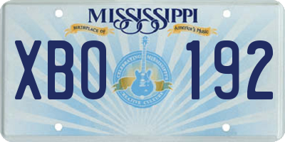 MS license plate XBO192