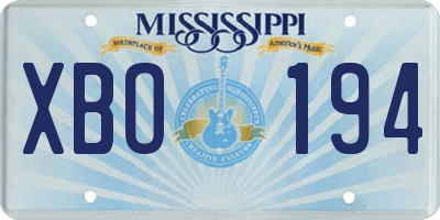 MS license plate XBO194