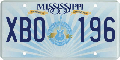 MS license plate XBO196