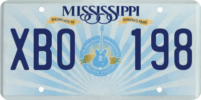 MS license plate XBO198