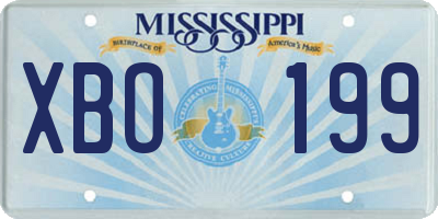 MS license plate XBO199