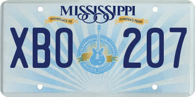 MS license plate XBO207