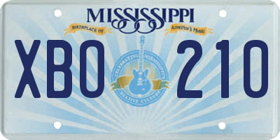 MS license plate XBO210
