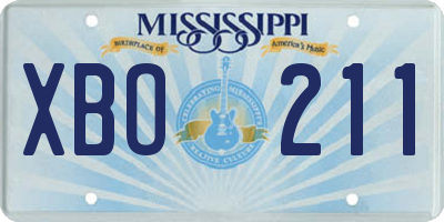 MS license plate XBO211