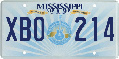 MS license plate XBO214