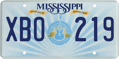 MS license plate XBO219