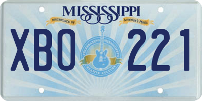 MS license plate XBO221