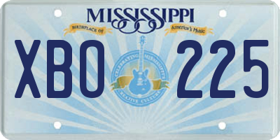 MS license plate XBO225