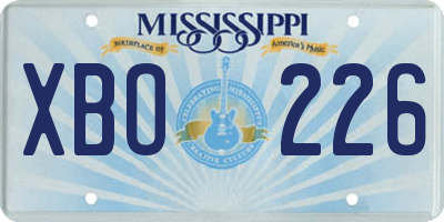 MS license plate XBO226