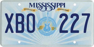 MS license plate XBO227