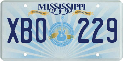 MS license plate XBO229