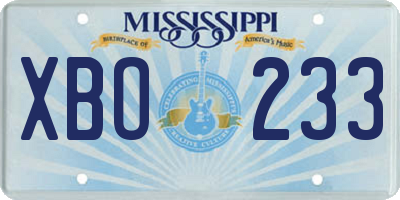 MS license plate XBO233