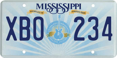 MS license plate XBO234