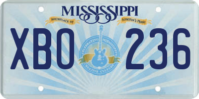 MS license plate XBO236