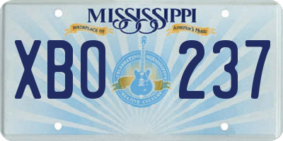 MS license plate XBO237