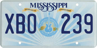 MS license plate XBO239