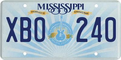 MS license plate XBO240