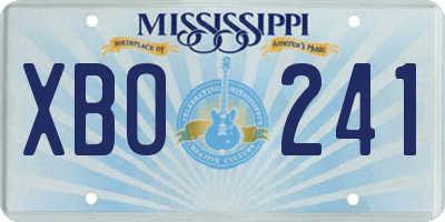 MS license plate XBO241