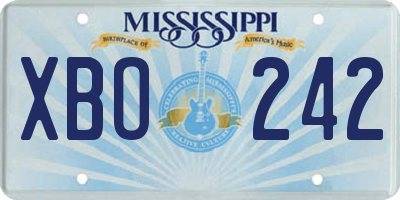 MS license plate XBO242