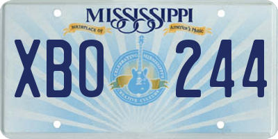MS license plate XBO244