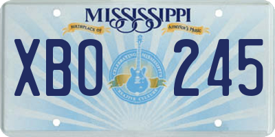 MS license plate XBO245