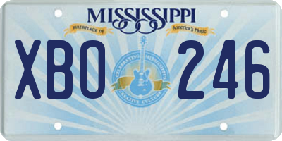 MS license plate XBO246