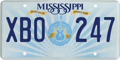 MS license plate XBO247