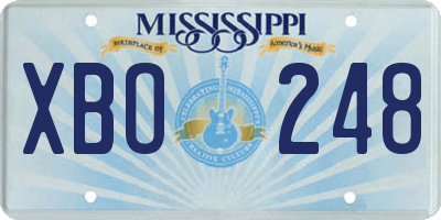 MS license plate XBO248