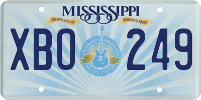 MS license plate XBO249