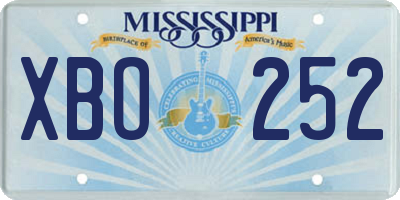 MS license plate XBO252